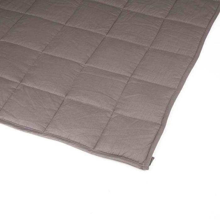 72"L*48"W Cotton Shell Quilted Weighted Blanket With Polyester Filling - Gray 12lbs