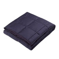 72"L*48"W Cotton Shell Quilted Weighted Blanket With Polyester Filling - Navy Blue 12lbs
