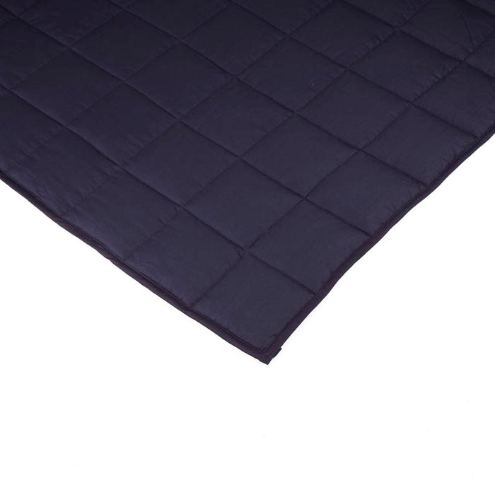 72"L*48"W Cotton Shell Quilted Weighted Blanket With Polyester Filling - Navy Blue 12lbs