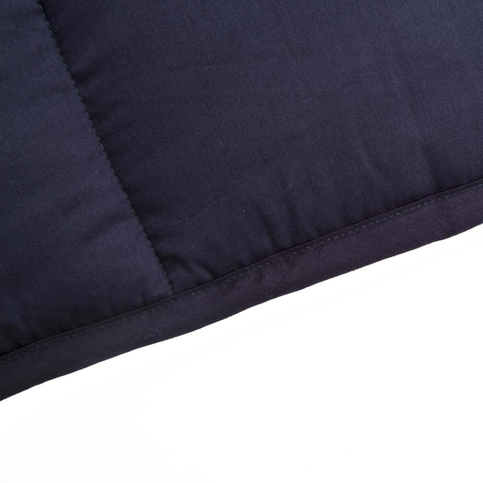 72"L*48"W Cotton Shell Quilted Weighted Blanket With Polyester Filling - Navy Blue 12lbs