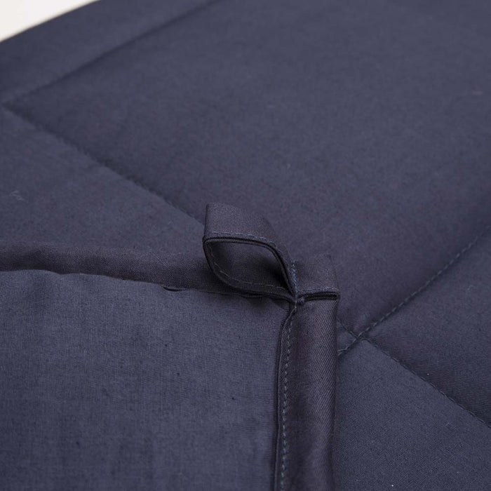 72"L*48"W Cotton Shell Quilted Weighted Blanket With Polyester Filling - Navy Blue 12lbs