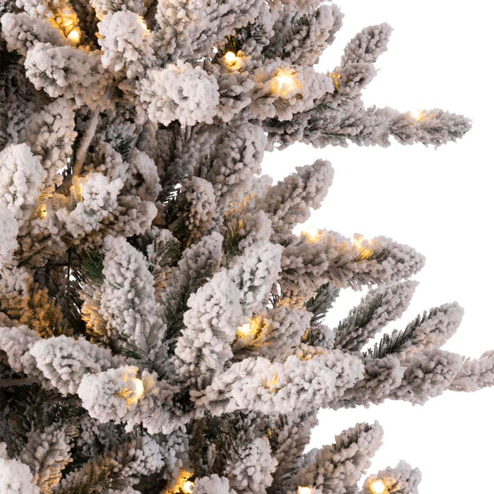 7.5ft Pre-Lit Snow Flocked Fir Christmas Tree with 400 Warm White Lights