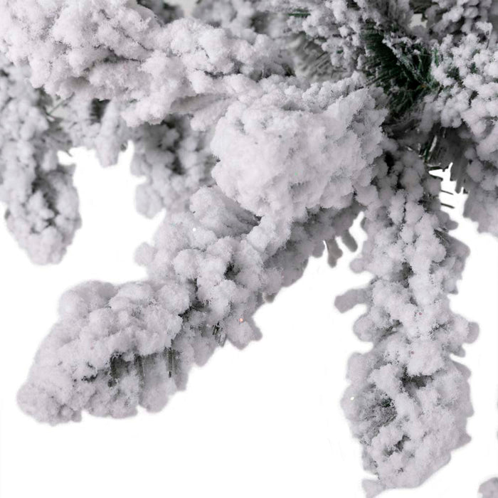 7.5ft Pre-Lit Snow Flocked Fir Christmas Tree with 400 Warm White Lights