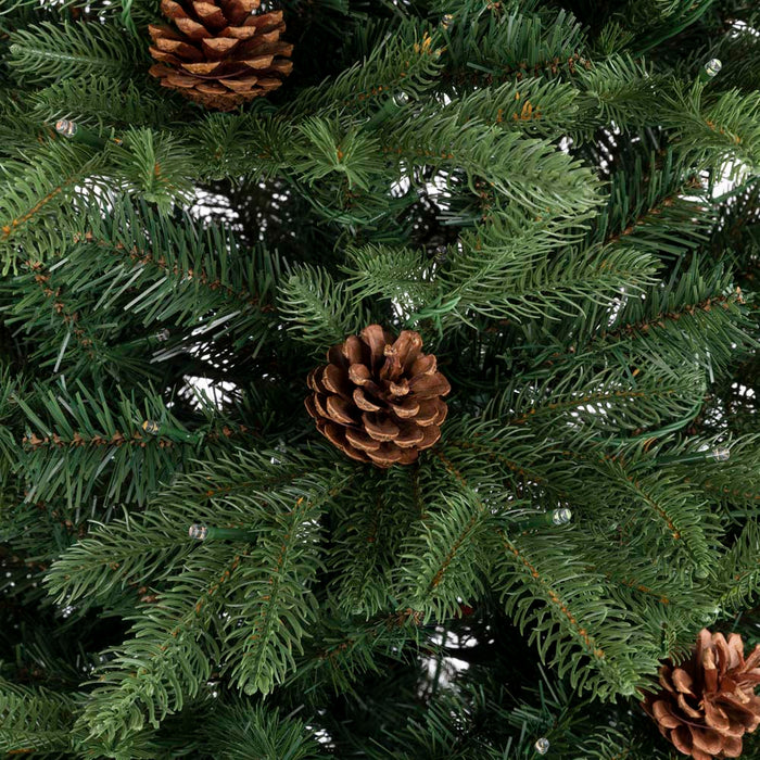 7ft Pre-Lit Green Fir Artificial Christmas Tree with 500 LED Lights
