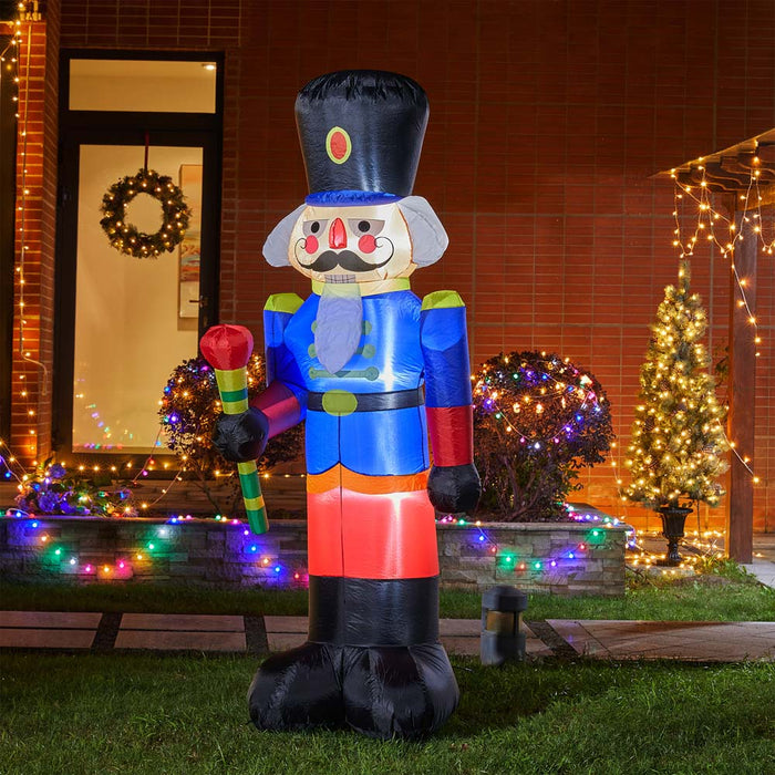 8 ft Lighted Inflatable Nutcracker Décor
