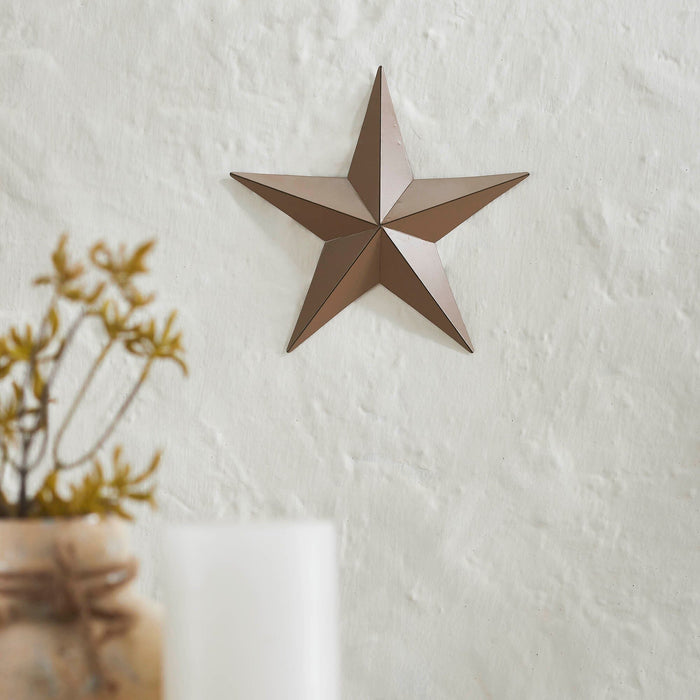 8" Satin Brown Metal Barn Star - Primitive Star Quilt Shop