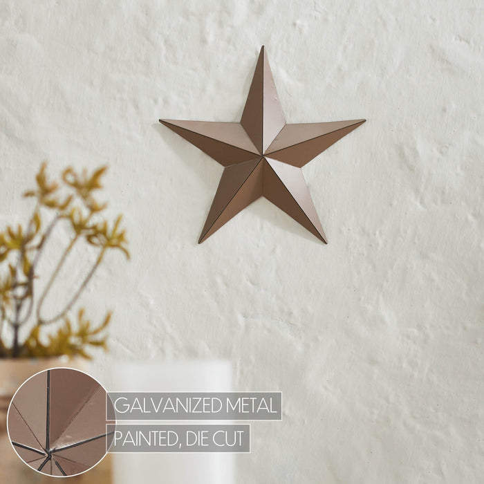 8" Satin Brown Metal Barn Star - Primitive Star Quilt Shop