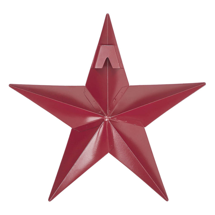 8" Satin Burgundy Metal Barn Star - Primitive Star Quilt Shop