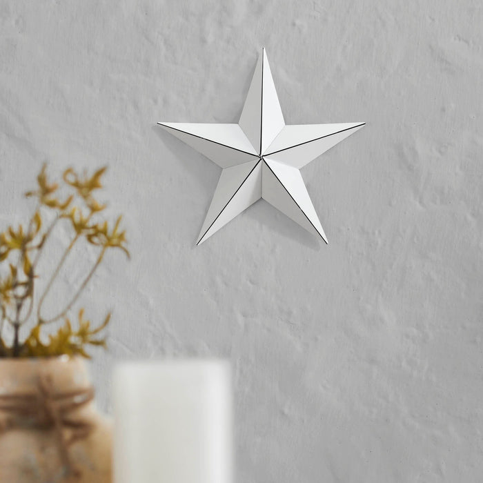 8" Satin White Metal Barn Star - Primitive Star Quilt Shop