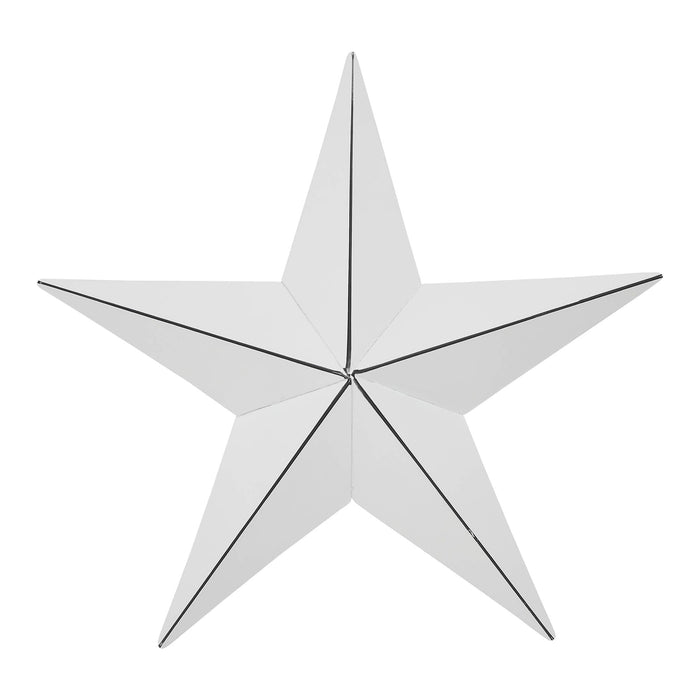 8" Satin White Metal Barn Star - Primitive Star Quilt Shop