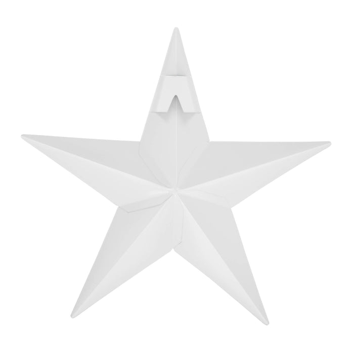8" Satin White Metal Barn Star - Primitive Star Quilt Shop
