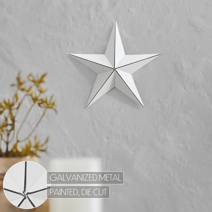 8" Satin White Metal Barn Star - Primitive Star Quilt Shop