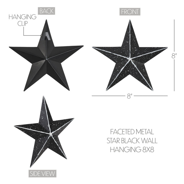 8" Speckled Black Barn Star - Primitive Star Quilt Shop