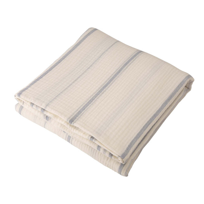 90"L X 90"W Full Queen Cotton Stripe Quilt