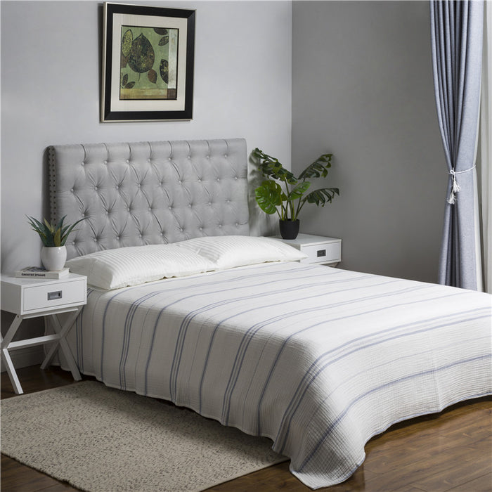 90"L X 90"W Full Queen Cotton Stripe Quilt
