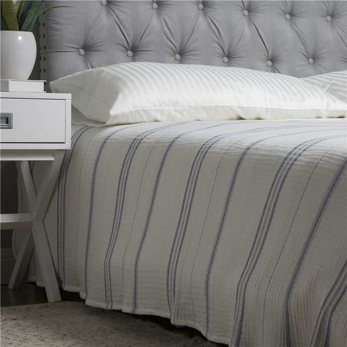 90"L X 90"W Full Queen Cotton Stripe Quilt