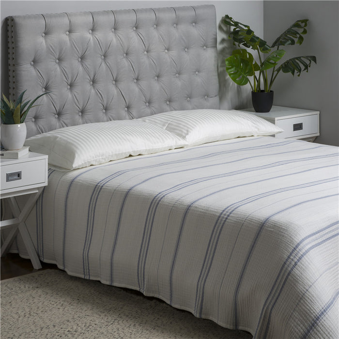 90"L X 90"W Full Queen Cotton Stripe Quilt