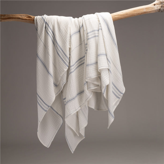 90"L X 90"W Full Queen Cotton Stripe Quilt