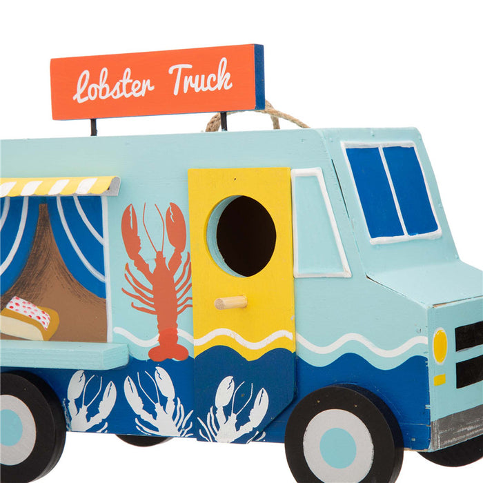 9.45"L Wooden Lobster Truck Birdhouse
