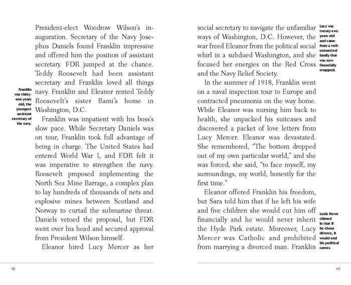 A Short Biography of Franklin Delano Roosevelt (FDR) Pocket Book Made in USA