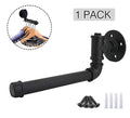 AddGrace Industrial Pipe Hooks Rustic Coat Hooks Wall Mount Heavy Duty Clothing Display Rack (Black) 7"