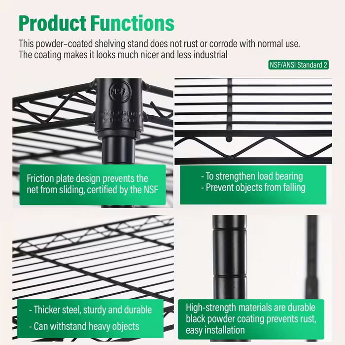 Adjustable Multi-Tier Wire Storage Shelving Rack Organizer Unit