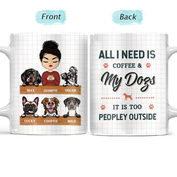 All I Need Is My Dog And A Cup Of Coffee - Gift For Dog Lover - Personalized Custom White Edge-to-Edge Mug