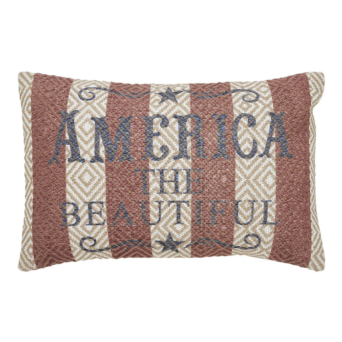 "America The Beautiful" Pillow - 14x22" - Primitive Star Quilt Shop