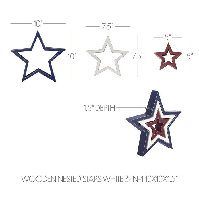 Americana Wooden Nested Stars - Primitive Star Quilt Shop