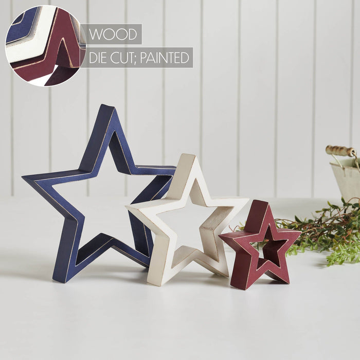 Americana Wooden Nested Stars - Primitive Star Quilt Shop