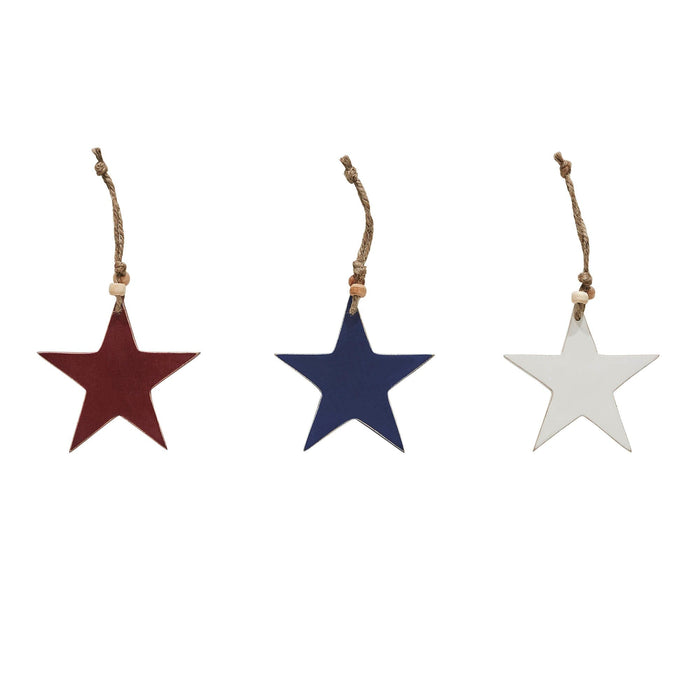 Americana Wooden Star Ornaments - Set of 3 - Primitive Star Quilt Shop