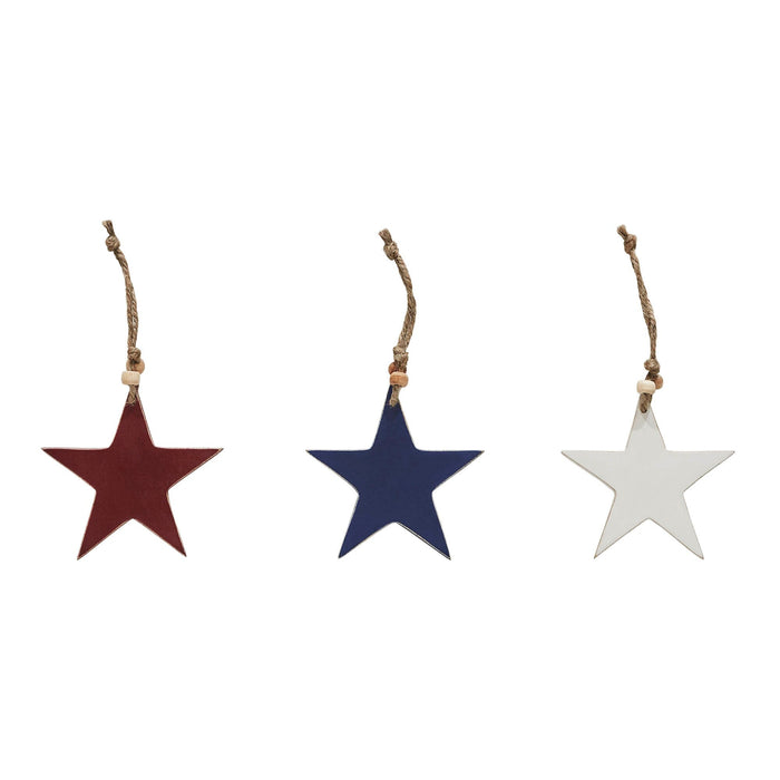 Americana Wooden Star Ornaments - Set of 3 - Primitive Star Quilt Shop