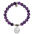 Amethyst Gemstone Bracelet with Moonlight Sterling Silver Charm