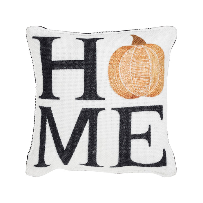 Annie Black Buffalo Check "Home" Pumpkin Pillow 6" - Primitive Star Quilt Shop