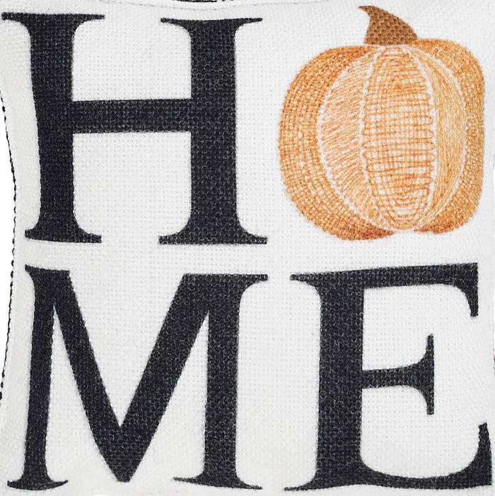 Annie Black Buffalo Check "Home" Pumpkin Pillow 6" - Primitive Star Quilt Shop