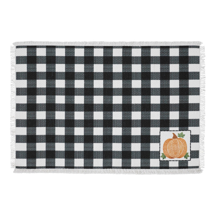 Annie Black Buffalo Check Pumpkin Placemat - Set of 2 - Primitive Star Quilt Shop