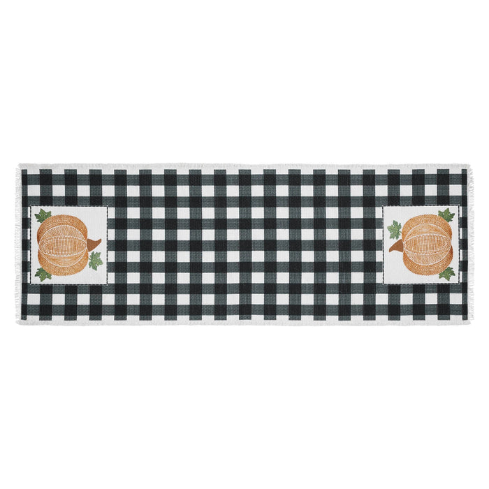 Annie Black Buffalo Check Pumpkin Runner 12x36" - Primitive Star Quilt Shop