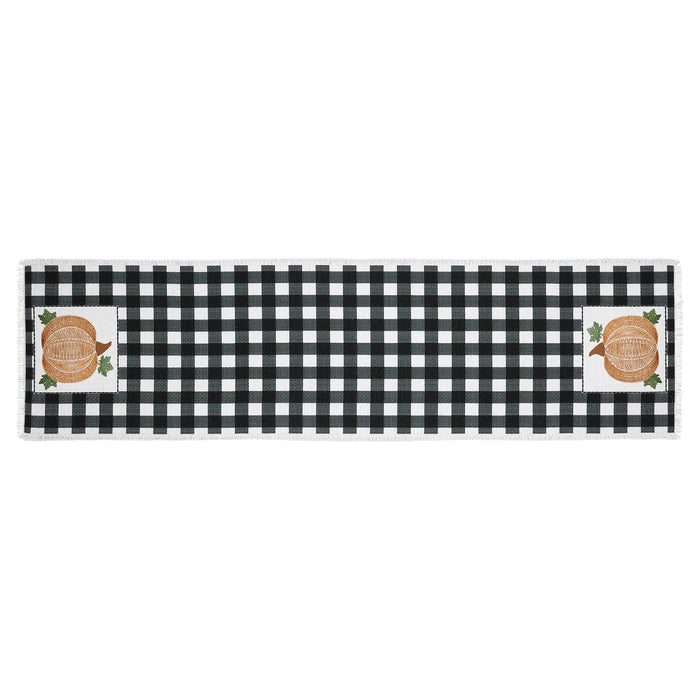 Annie Black Buffalo Check Pumpkin Runner 12x48" - Primitive Star Quilt Shop