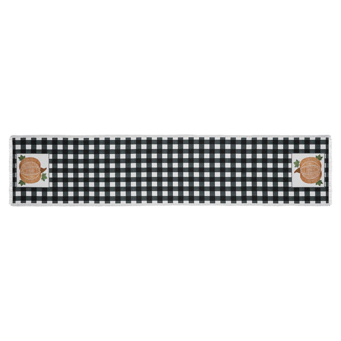 Annie Black Buffalo Check Pumpkin Runner 12x60" - Primitive Star Quilt Shop
