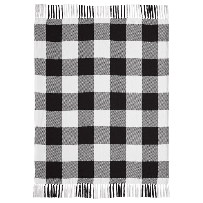 Annie Black Buffalo Check Woven Throw - Primitive Star Quilt Shop