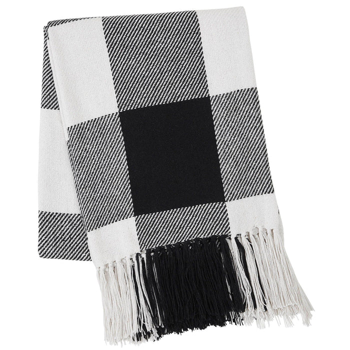 Annie Black Buffalo Check Woven Throw - Primitive Star Quilt Shop