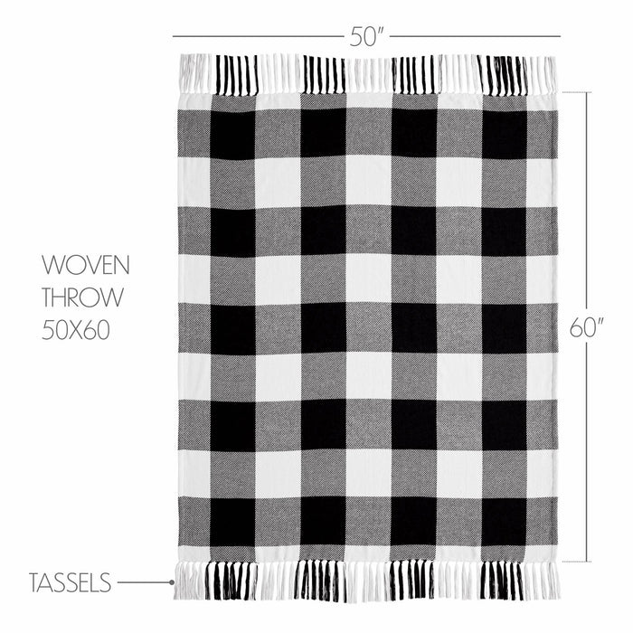 Annie Black Buffalo Check Woven Throw - Primitive Star Quilt Shop