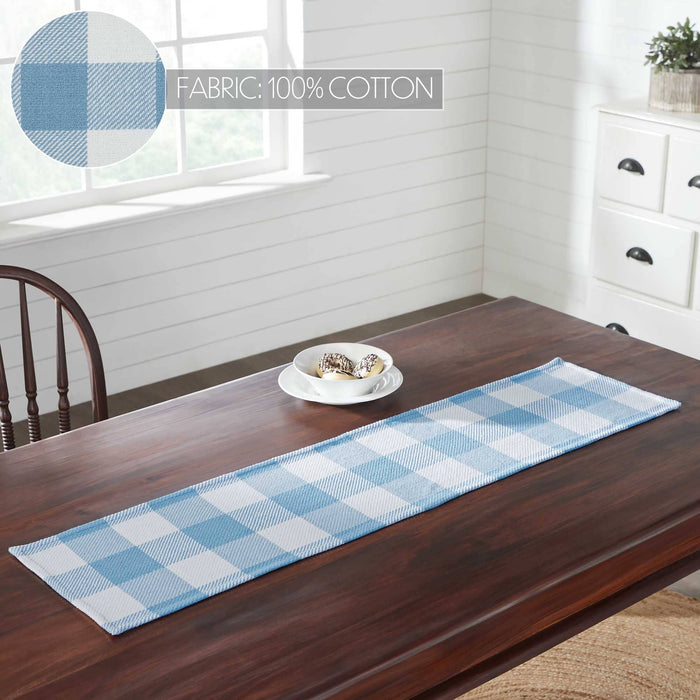 Annie Blue Buffalo Check Runner 12x48" - Primitive Star Quilt Shop