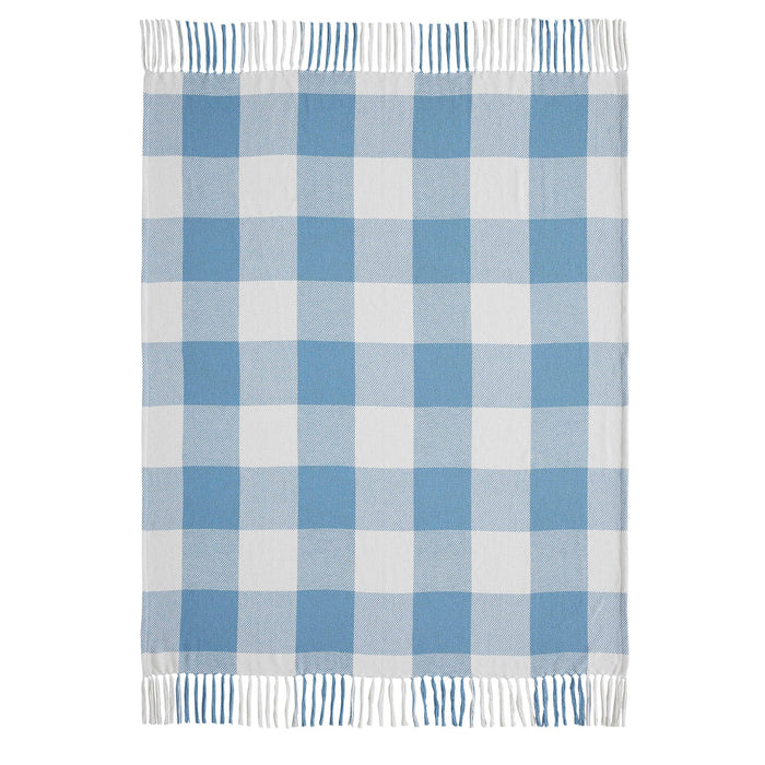Annie Blue Buffalo Check Woven Throw - Primitive Star Quilt Shop