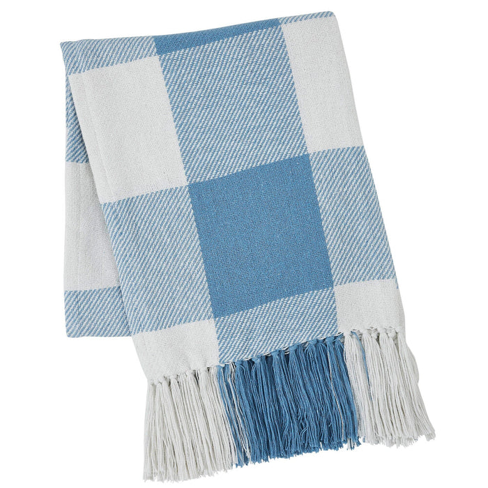 Annie Blue Buffalo Check Woven Throw - Primitive Star Quilt Shop