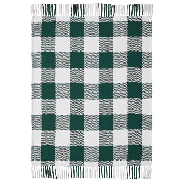 Annie Hunter Green Buffalo Check Woven Throw - Primitive Star Quilt Shop