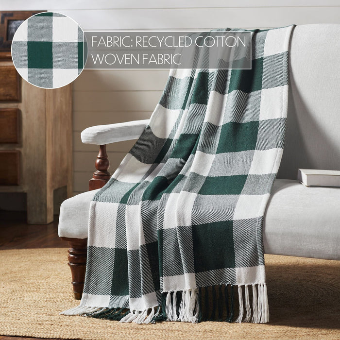 Annie Hunter Green Buffalo Check Woven Throw - Primitive Star Quilt Shop
