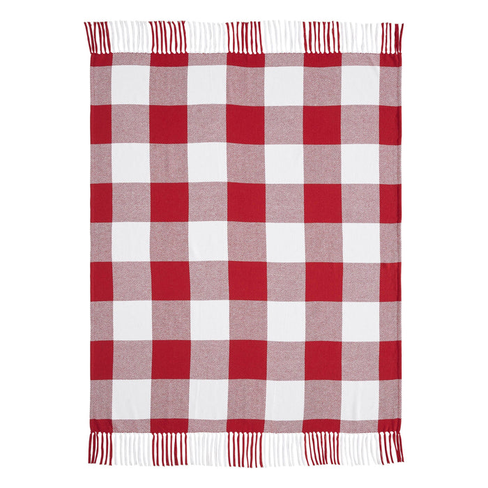 Annie Red Buffalo Check Woven Throw - Primitive Star Quilt Shop