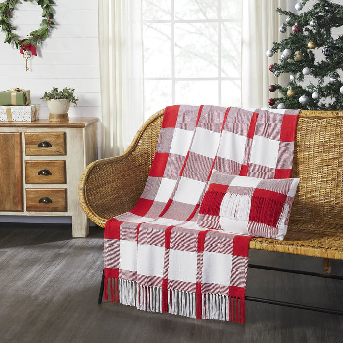 Annie Red Buffalo Check Woven Throw - Primitive Star Quilt Shop