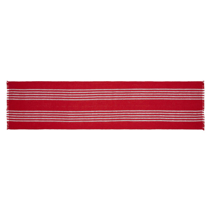Arendal Red Stripe Fringed Runner 12x48" - Primitive Star Quilt Shop